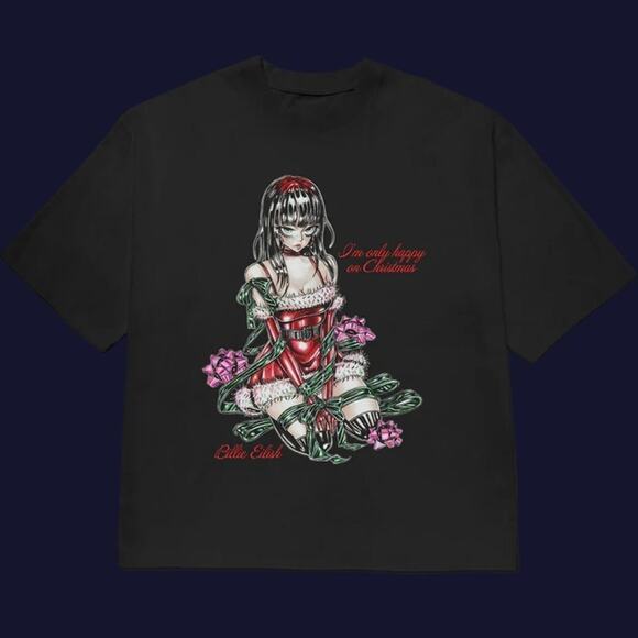 Billie Eilish I'm Only Happy on Christmas 2023, Size S, New without Tag - Picture 4 of 4